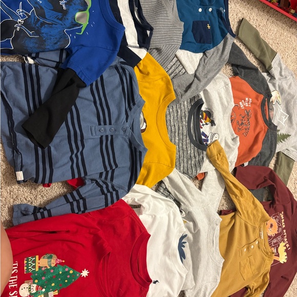 OshKosh B'gosh Kids Long Sleeve Tees - Blue, Red, Yellow, Gray - Picture 1 of 1
